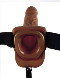 Fetish Fantasy 9 Vibrating Hollow Strap On W-balls Brown " - iVenuss