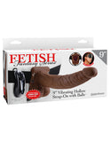 Fetish Fantasy 9 Vibrating Hollow Strap On W-balls Brown " - iVenuss