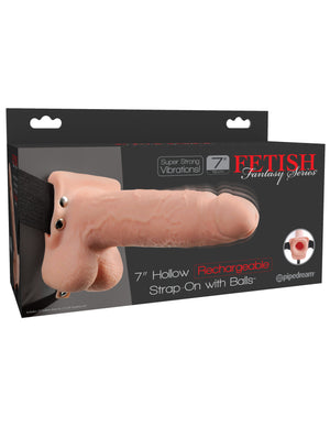 Fetish Fantasy 7 In Hollow Rechargeable Strap-on W- Balls - iVenuss