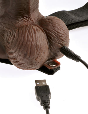 Fetish Fantasy 8 In Hollow Rechargeable Strap-on Remote Brown - iVenuss