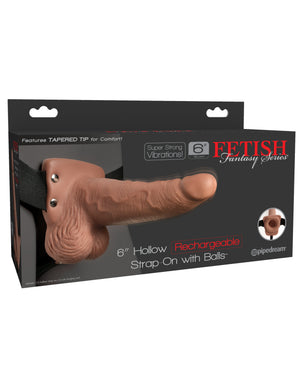 Fetish Fantasy 6 In Hollow Rechargeable Strap-on Tan - iVenuss