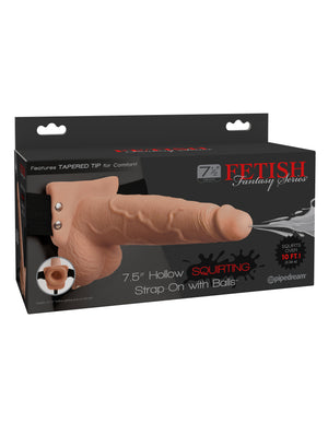 Fetish Fantasy 7.5 In Hollow Squirting Strap-on W- Balls Flesh - iVenuss