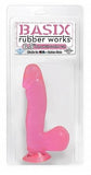 Basix Rubber Works Pink 6.5in Dong W-suction Cup - iVenuss