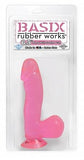 Basix Rubber Works Pink 6.5in Dong W-suction Cup - iVenuss