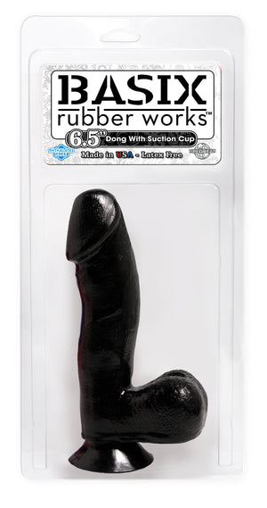Basix Rubber Works Black 6.5in Dong W- Suction Cup - iVenuss