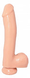 Basix Rubber Works 10in Dong W-suction Cup Flesh - iVenuss