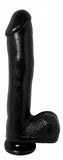 Basix Rubber Works 10in Dong W-suction Cup Black - iVenuss