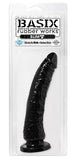 Basix Rubber Works 7in Black Slim Dong W- Suction Cup - iVenuss