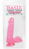 Basix Rubber Works 6in Dong W-suction Cup Pink - iVenuss