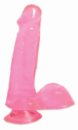 Basix Rubber Works 6in Dong W-suction Cup Pink - iVenuss