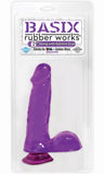 Basix Rubber Works 6in Dong W-suction Cup Purple - iVenuss