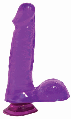 Basix Rubber Works 6in Dong W-suction Cup Purple - iVenuss