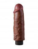 King Cock 6in Cock Brown Vibrating - iVenuss