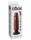 King Cock 6in Cock Brown Vibrating - iVenuss