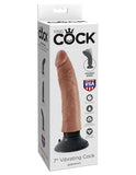 King Cock 7in Vibrating Tan - iVenuss