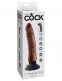 King Cock 7in Cock Brown Vibrating - iVenuss