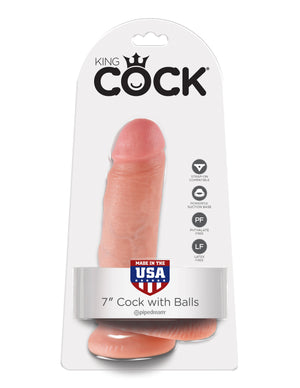 King Cock 7in Cock W-balls Flesh - iVenuss