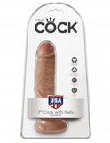 King Cock 7 Cock W-balls Tan " - iVenuss