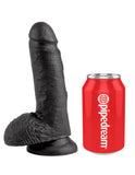 King Cock 7in Cock W-balls Black - iVenuss