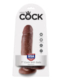 King Cock 7in Cock W-balls Brown - iVenuss