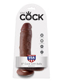 King Cock 8in Cock W-balls Brown - iVenuss