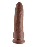King Cock 9in Cock W-balls Brown