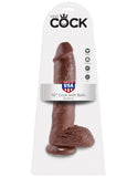 King Cock 10in Cock W-balls Brown - iVenuss