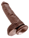 King Cock 10in Cock W-balls Brown - iVenuss