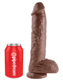 King Cock 10in Cock W-balls Brown - iVenuss