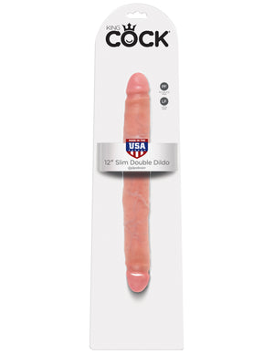 King Cock 12in Slim Double Dildo Flesh - iVenuss