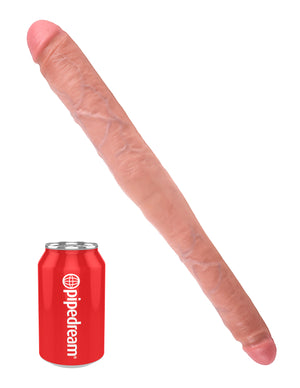 King Cock 16in Tapered Double Dildo Flesh - iVenuss