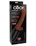 King Cock Plus 7.5in Thrusting Cock W- Balls Brown