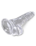 King Cock Clear 4 In Cock W- Balls - iVenuss