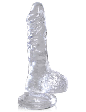 King Cock Clear 4 In Cock W- Balls - iVenuss