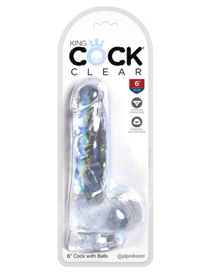 King Cock Clear 6 In Cock W- Balls - iVenuss