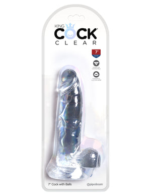 King Cock Clear 7 In Cock W- Balls - iVenuss