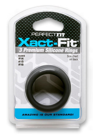 Xact Fit Silicone Rings #14 #15 #16 Black - iVenuss