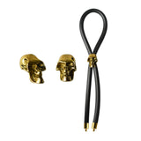 C-ring Lasso Gold Skull Bead Silicone Black - iVenuss