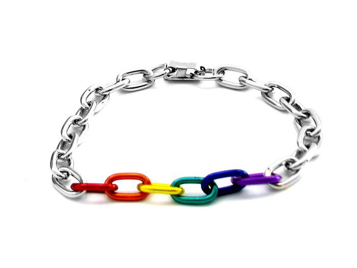 Rainbow & Silver Links Bracelet - iVenuss