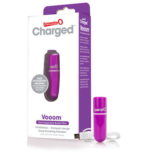 Screaming O Charged Vooom Rechargeable Bullet Vibe Purple - iVenuss