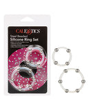 Steel Beaded Silicone Ring Set - iVenuss