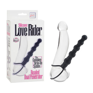 Love Rider Beaded Dual Penetrator Black - iVenuss