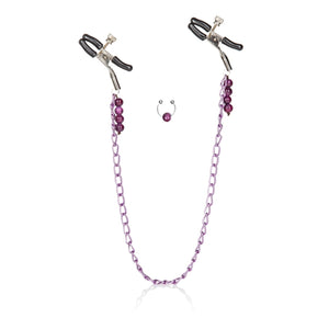 Nipple Play Clamps Purple Chain - iVenuss