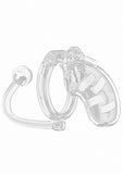 Mancage Chastity 3.5in Cage W- Plug Model 10 Transparent