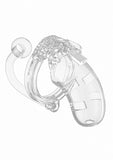 Mancage Chastity 3.5in Cage W- Plug Model 10 Transparent