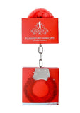 Pleasure Handcuffs Furry Red - iVenuss
