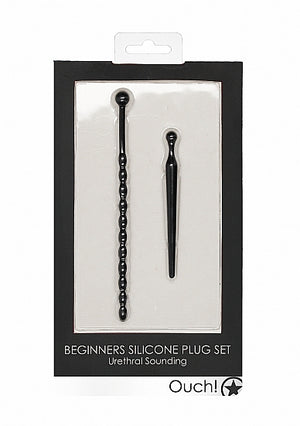 Silicone Beginners Plug Set Urethral Sounding Black