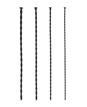 Silicone Spiral Screw Plug Set Beginner Urethral Sounding Black