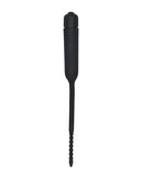 Silicone Vibrating Bullet Plug W- Beaded Tip Urethral Sounding Black