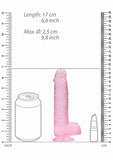Realrock 6in Realistic Dildo W- Balls Clear Pink